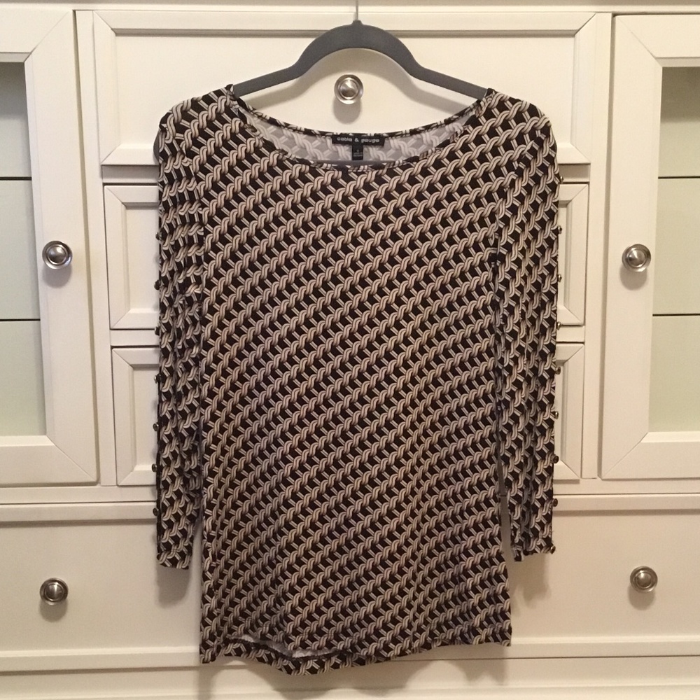 Cable & Gauge 3/4 sleeve blouse NWT
